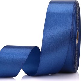 NISDOCF Deep Blue Ribbon-1-1/2 Inch 60 Yards Deep Blue Solid Satin Ribbon for Gift Wrapping,Craft Floral Bouquets,Wedding Party,Timeless Flower,Decoration Floral Hair,Balloons