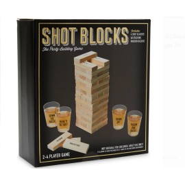 Shot Blocks Party Game 60 Stackable Playing Pieces & 4 Shot Glasses BRAND NEW