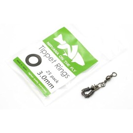 Nirvana Premium Fly Fishing Tippet Rings - 25 Rings on a Clip - Made in Japan (3mm)