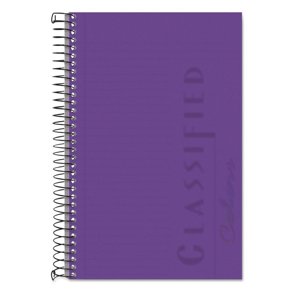 TOPS Classified Business Notebook, Wirebound, 5.5 x 8.5-Inch, College Rule, Orchid Paper, 100 Sheets per Book, Orchid Plastic Cover (99712)