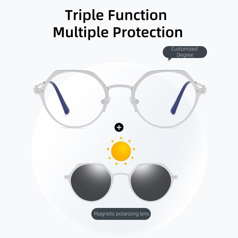 PUKCLAR Magnetic Sunglasses for Men & Women - Polarized, Convertible