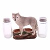 Rustic Wolf Salt & Pepper Set, Woodland Decor, 4.25 Inches