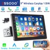 ESSGOO 9" Single DIN Wireless Apple CarPlay Android Auto Car