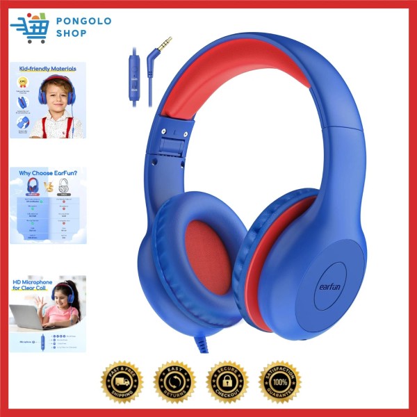 Unbranded Kids Headphones Wired with Microphone, 85/94dB Volume Limit Headphones