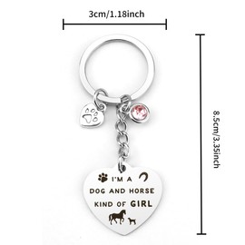 Bluckincle Dog Gifts For Women Funny Horse Keyring Valentine Gifts for Kids Daughter Gifts Dog Horse Lovers Gifts For Girls Dog Mum Gifts Equestrian Gifts Horse Riding Keychain For Women Girl Friend