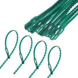 M METERXITY 20-Pack Plant Twist Ties 9 Inch Plastic Twist Ties Adjustable Garden Plant Twist Ties Plant Support Tree Shrub Ties for Indoor/Outdoor/Home/Office/Garden [Dark Green]
