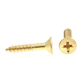 Prime-Line 9035584 Wood Screw, Flat Head Phillips, #10 X 1 in, Solid Brass, Pack of 25