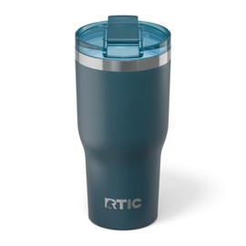 RTIC 30oz Essential Tumbler with Lid, Ceramic Lined, Insulated, Stainless Steel, Metal, Double Wall Vacuum-Insulation, Travel Cup for Iced Coffee, Tea, Hot and Cold Drink, Marine