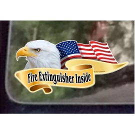 ProSticker 926 (One) 3" x 6" Fire Extinguisher Inside Semi Truck Decal Sticker
