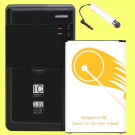 For LG High-Performance 3220mAh Battery Charger Stylus for Cricket LG Risio 3 LMX210CMR