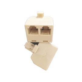 RJ11 Plug 1 to 2 Dual Telephone Line Splitter Wall Jack Split into Two Modular Converter Adapters Suitable for Office Home,Transponders,Modems,Fax Machines,cordless telephone system,White 4-Pack