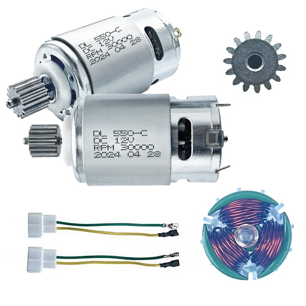 2PCS 12 Volt RS550 30000RPM High-Speed 7R Motor (15T) for