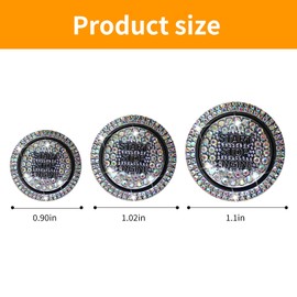 2 Pcs Car Bling Crystal Rhinestone Engine Start Button Decals, Key Ignition Knob Ring Decals, Car Interior Decoration Ring for Most Vehicles (Multicolored)