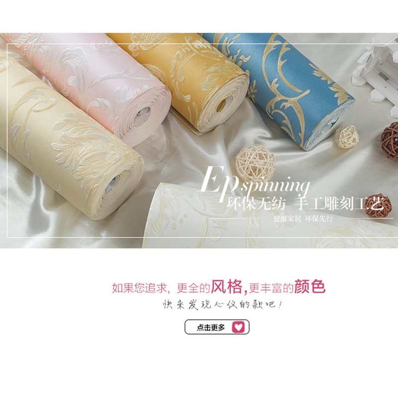 Q QIHANG Self-Adhesive Non-Woven Fabric 3D Wallpaper Simple European Style
