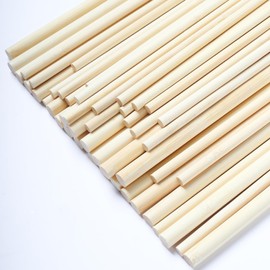 30PCS Dowel Rods Wood Sticks Wooden Dowel Rods - 1/4 x 8 Inch Unfinished Bamboo Sticks - for Crafts and DIYers