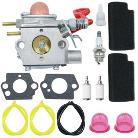 Ollanoos WT-875 Carburettor Carb Kit with Air Fuel Filter, Replacement for Poulan Pro BVM200C BVM200VS P200C GBV325 P325 Blower, Replacement for Craftsman 25cc 210Mph / 450 Cfm Gas Blower
