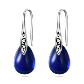 POPLYKE Dangle Earrings for Women Sterling Silver Vintage Teardrop January Drop Earrings Birthday Jewellery Gifts for Her