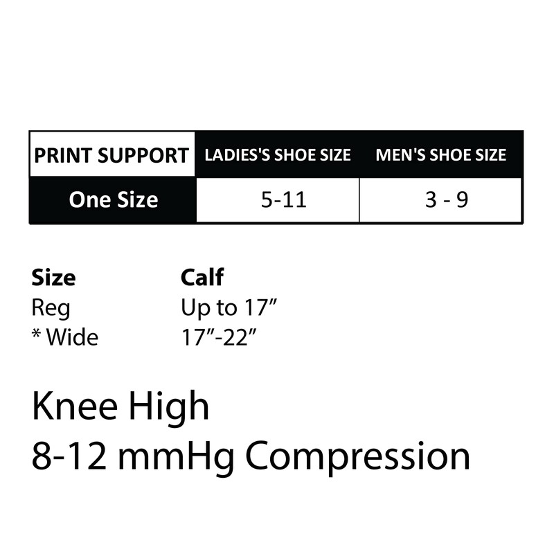 Cherokee Printsupport Women 8-12 mmHg Support Socks, Plus, Trauma Queen