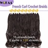WOKAA French Curly Braiding Hair Prelooped 18 Inch Dark Brown