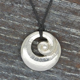 Kiwi en France Maori Spiral Pendant, Surfer Spiral Pendant, New Zealand Necklace, Designed in New Zealand, Hand Cast by William Sturt, Made from Lead-Free German Pewter, Tin, Sturt