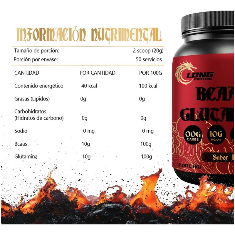 Aminoacidos Bcaas Gluta En Polvo Long 1kg Prentreno Varios