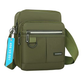 Small Men's Waterproof Messenger Bag - Ideal Crossbody Sling Purse Handbag for Work - Casual Green Shoulder Bag