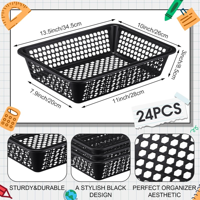Zhehao 24 Pcs Paper Organizer Basket Bulk 13.6 x 10.2
