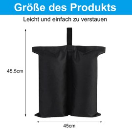 Weights for Gazebo, Pack of 4 Gazebo Weights Sand Bags, Canopy Weight Bags Tent Poles to Attache, 600D Oxford Fabric Weighted for Tent, Gazebo, Garden Tents, Parasols (44 x 41 cm)