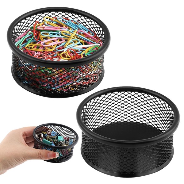 NINEFOX Metal Paper Clip Holders Mesh Paper Clip Dispenser Organizer