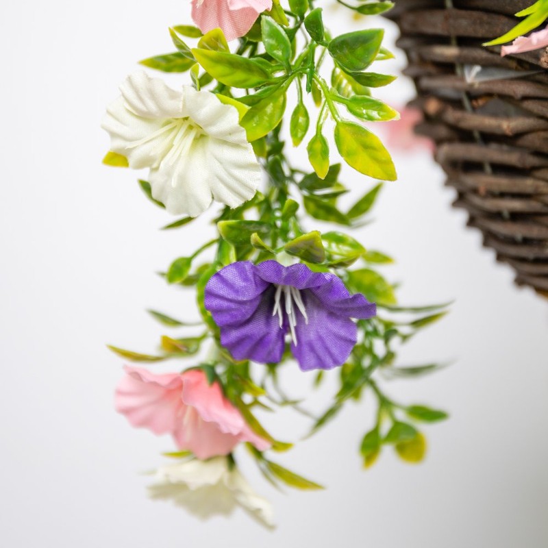 Primrose Premium Large Artificial Outdoor Hanging Baskets With Flowers (White,