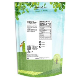Food to Live - Dry Roasted Pistachio Kernels, 8 Ounces – Oven Roasted Whole Nuts, No Shell, Unsalted, No Oil Added, Kosher. High in Protein, Fats.