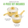 GreenLife Soft Grip 1QT and 2QT Saucepan Set, Healthy Ceramic