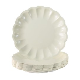 50Pcs Disposable Scalloped Paper Plates Shell Edge Dinner Paper Plates for Wedding Baby Shower Birthday Party Bridal Party Supplies(9 Inch)