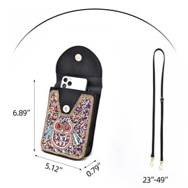 CTTOVIS Small Crossbody Bags for Women Designer Gypsy Cell Phone Bag Bohimian Shoulder Wallet Purse… (Owl Pattern)