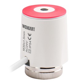 Wengart 24 V Electrothermal Actuator WG2208, Normally Closed On/Off Status Visible, Underfloor Heating Distributor, Underfloor Heating Parts