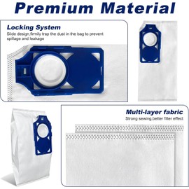 5 Pack R30D Vacuum Bags for Riccar Brilliance R30D, R30P, R30PET & Simplicity Synchrony S30D, S30P, S30PET Upright Vacuums Cleaner - Replacement HEPA Bag - Part RNHC-6/SNH-6