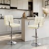 Yaheetech Bar Stools Set of 2, PU Leather Adjustable Swivel