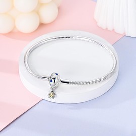 Hapour 925 Sterling Silver Charm Bracelet for Women, Butterfly, Heart, Moon and Star, Best Friend Charms, Snake Chain, Charm Bracelet with 5A Cubic Zirconia, Cubic Zirconia