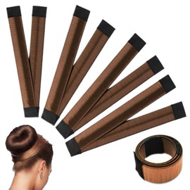 4 PCS Auburn Brown Hair Bun Maker Easy DIY Donut Bun Tool for French Twist Styles Perfect for Long Hair Men Women and Kids Frizz Free Lightweight and Portable