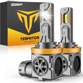 Termitor H11/H9 LED Bulbs, 60,000LM 10X Brightner, 1:1 Halogen Size, 6500K Cool White, Canbus Ready, Plug and Play H11 Driving Lights, Plug and Play, 85000+ Hours Long Service Life, Pack of 2