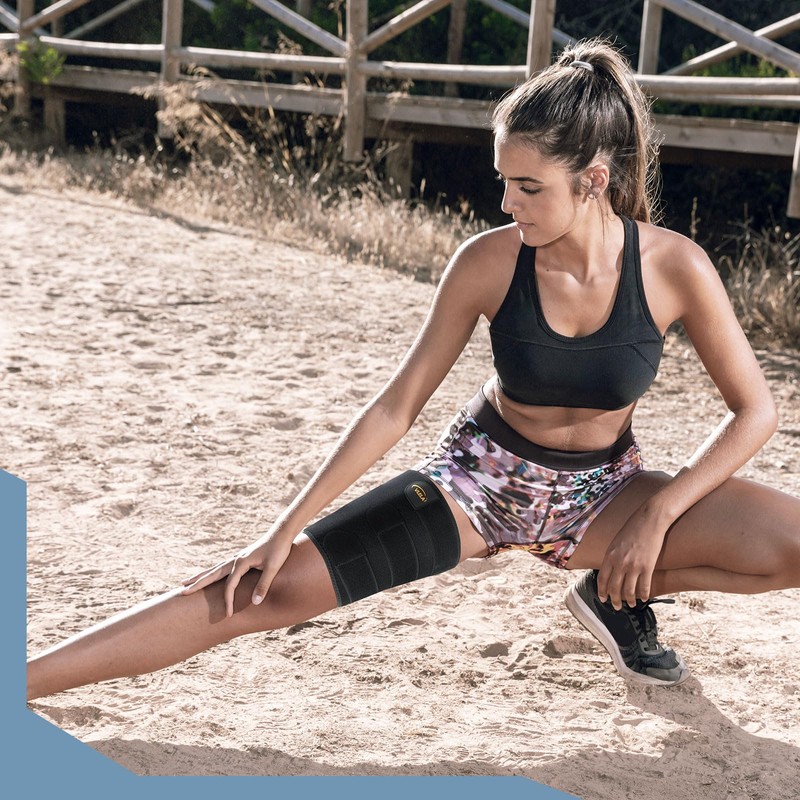 Hamstring Compression Sleeve with 3 Adjustable Straps,Thigh Compression Sleeve for