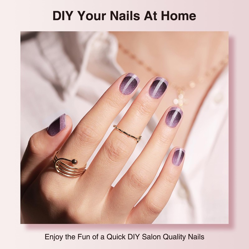 Nelikoo Semi Cured Gel Nail Strips - 30PCS Gel Nail