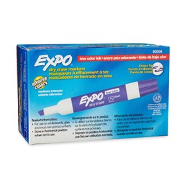 EXPO 80008 Low-Odor Dry Erase Markers, Chisel Tip, Purple, 12-Count