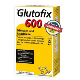 Glutolin Glutofix 600 – Colla trasparente per etichette e lavoretti, ideale per bambini e cartapesta, senza conservanti, facile da usare.
