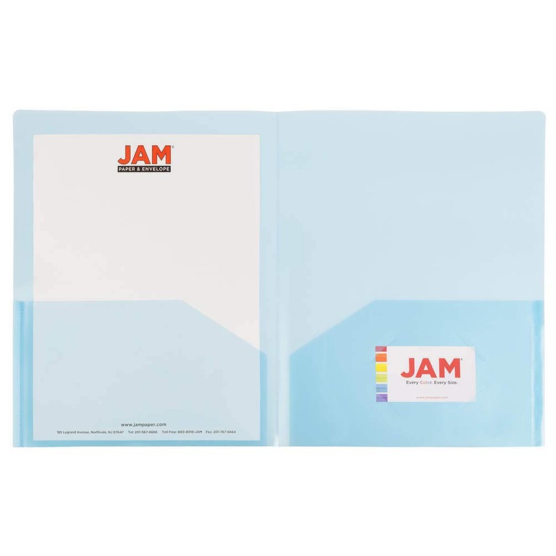 JAM PAPER Plastic Light Weight Flexible Two Pocket Presentation Folders