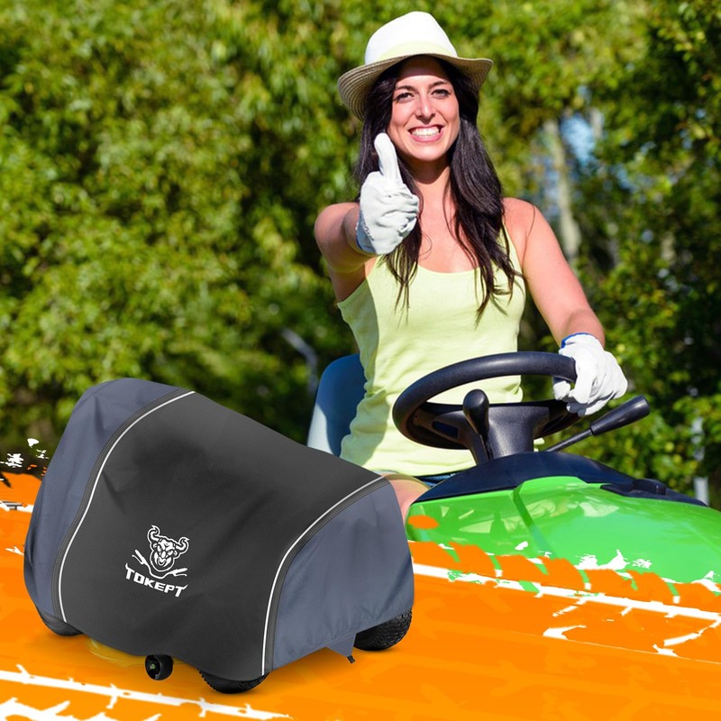 Tokept Lawn Mower Cover, Heavy Duty Waterproof Tractor Cover with