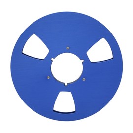 1/4 10.5 Inch Universal Empty Tape Reel, 3 Holes Aluminum Alloy Tape Takeup Reel with Stainless Steel Screws for Universal Reel to Reel Tapes (Blue)