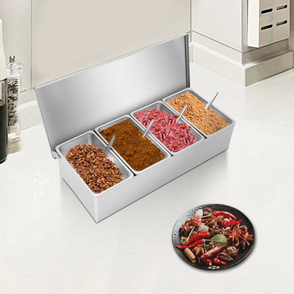 Unbranded Condiment Carrier Countertop Holder 4 Slot For Sauce Ingredients