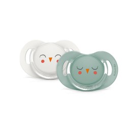 Suavinex Bonhomia SX PRO Physiological Pacifier, Supports Breastfeeding Babies, Pacifiers 6-18 Months, 2 Pack Baby Pacifier, Baby Accessories, (Mint/Beige)
