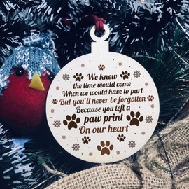 Memorial Gift For Pet Wooden Hanging Bauble Christmas Tree Decoration Keepsake
